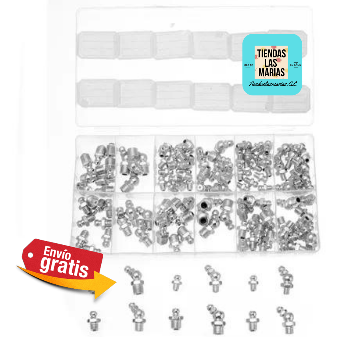 130pcs Boquillas De Engrase Hidráulicas Kits De Surtido