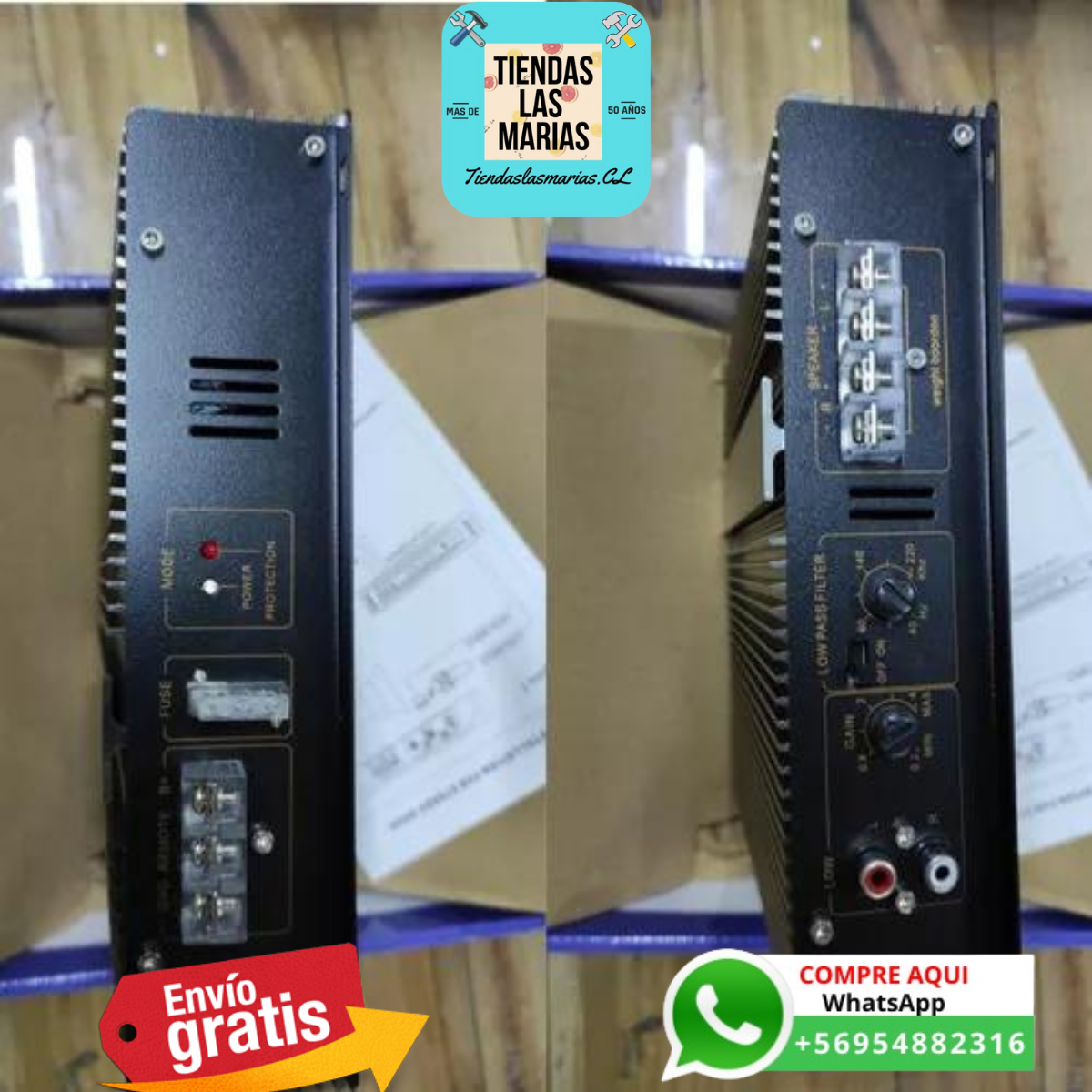 ¡Potencia tu música al máximo! Amplificador Auto Estéreo 2 Canales 2200w 12v (OF)