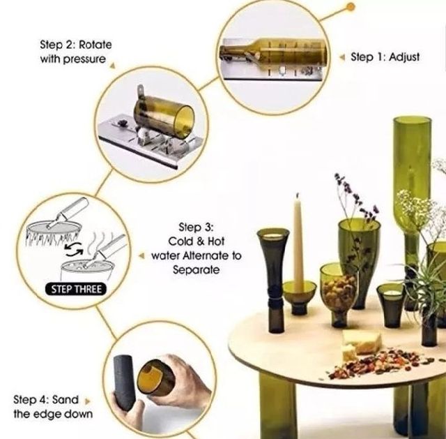 MAQUINA CORTADORA DE BOTELLAS. CREA VASOS, FLOREROS, LAMPARAS, ETC