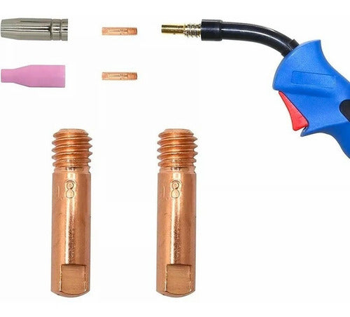 19 Puntas De Contacto De Soldadura Mig/mag 0,8 Mm M6 Boquill (OF)
