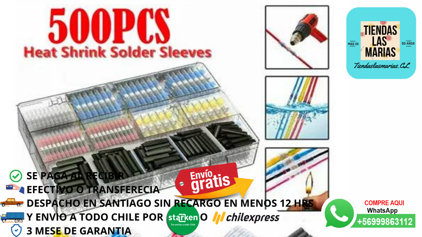 ⚡ ¡500 Terminales de Crimpado Termorretráctiles Impermeables! ⚡(OF)
