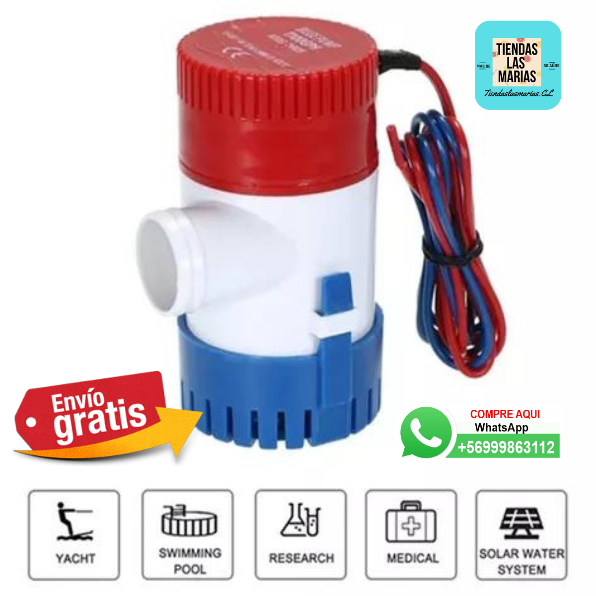 ¡Adiós al agua!  Bomba eléctrica sumergible 12V 1100 GPH ️ para tu barco (BO)