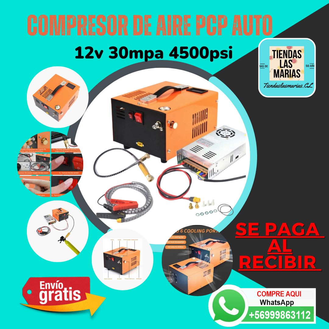 Copia de Compresor De Aire Pcp Auto 12v 30mpa 4500psi (OB)