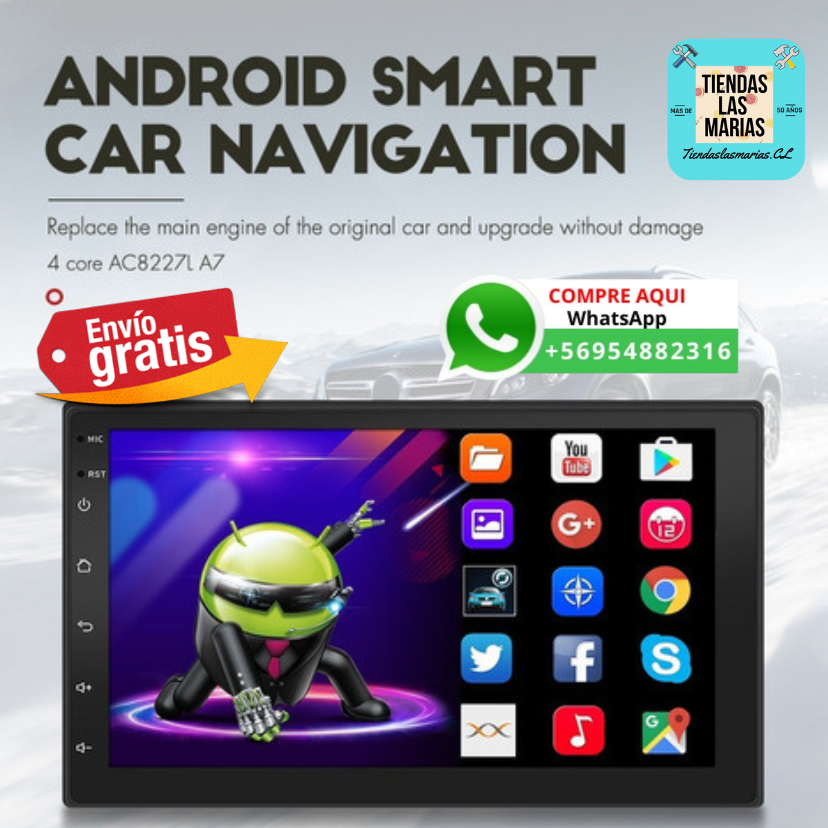 ¡Conduce con estilo!  Radio Android 10.1"  Pantalla táctil ✨ GPS  Bluetooth  Wifi  + Cámara Retroceso  ¡Tu auto nunca será el mismo! (OF)