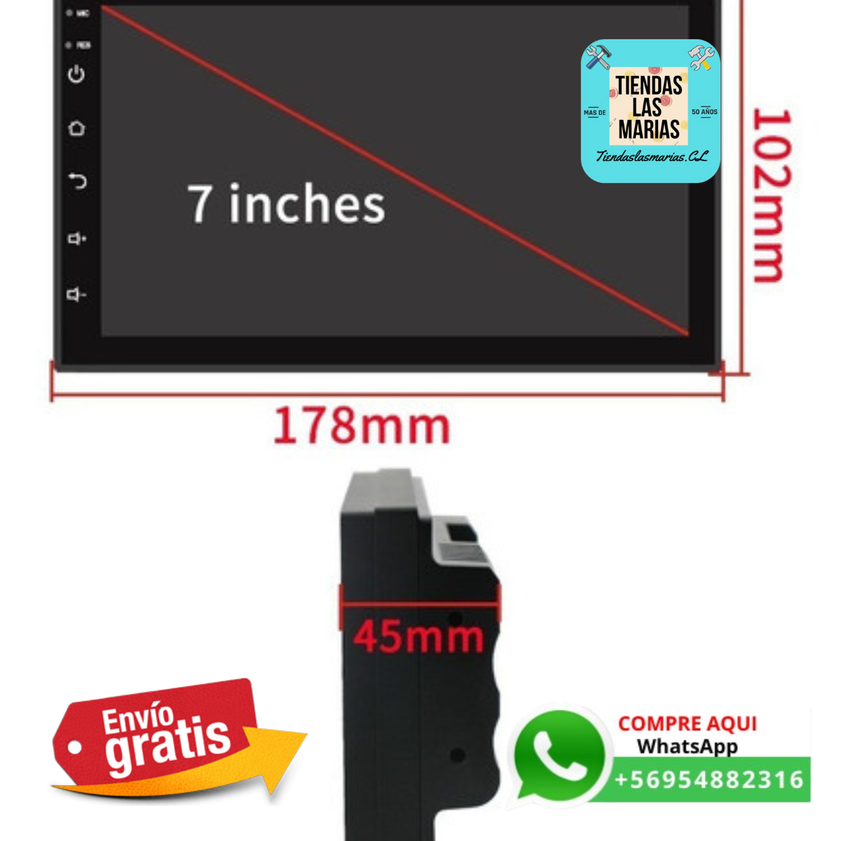 ¡Conduce con estilo!  Radio Android 10.1"  Pantalla táctil ✨ GPS  Bluetooth  Wifi  + Cámara Retroceso  ¡Tu auto nunca será el mismo! (OB)