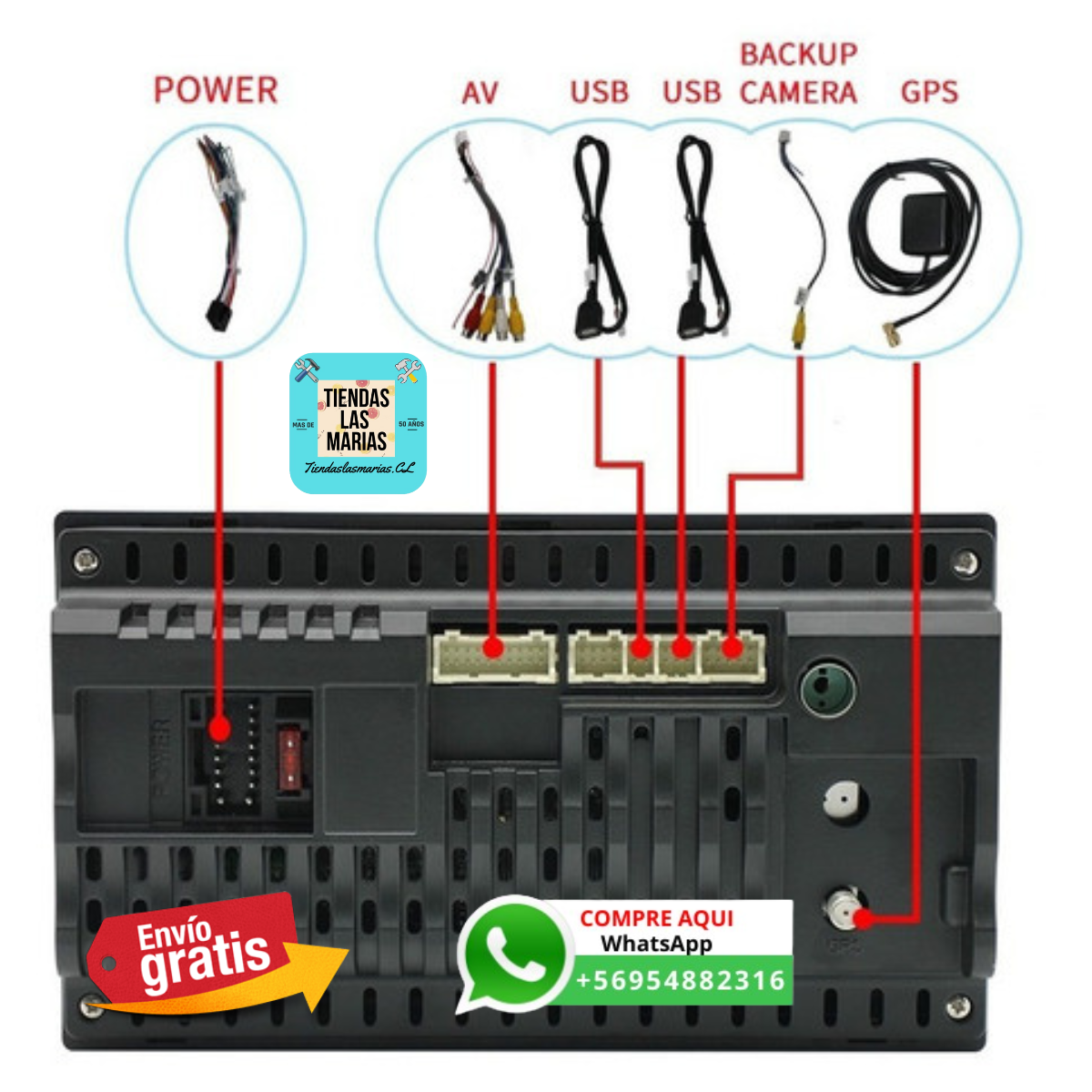 ¡Conduce con estilo!  Radio Android 10.1"  Pantalla táctil ✨ GPS  Bluetooth  Wifi  + Cámara Retroceso  ¡Tu auto nunca será el mismo! (OB)