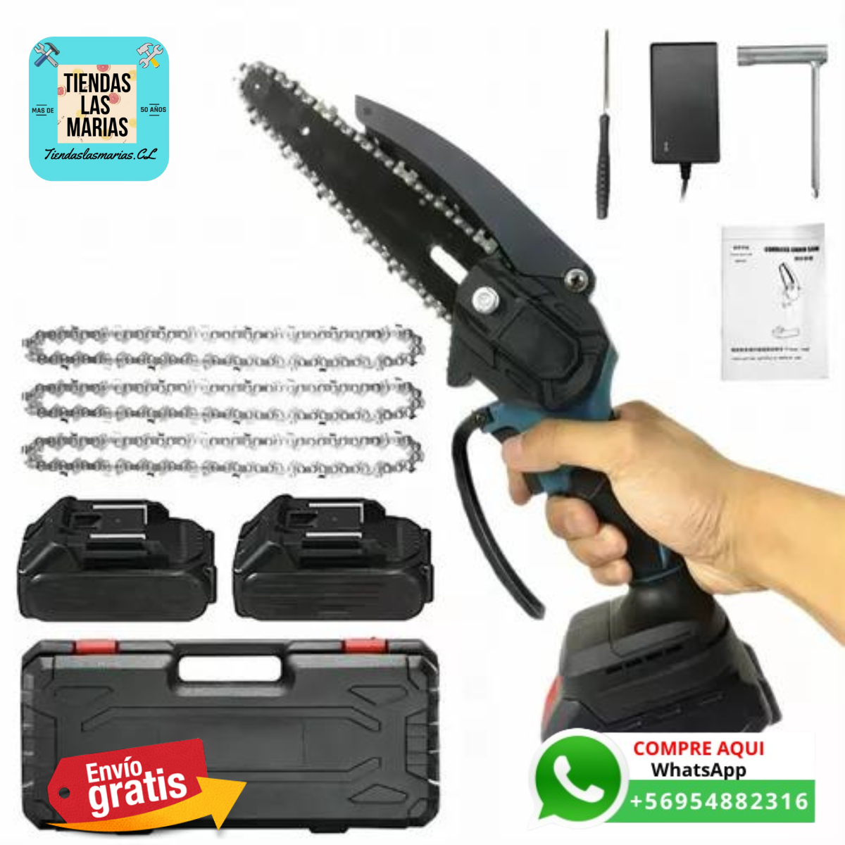 ✂️ ¡Corta Ramas Fácilmente con la Mini Motosierra Eléctrica! ✂️