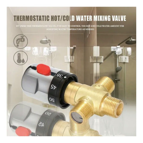 Válvula Mezcladora Termostática Ajustable 3/baño Latón Agua