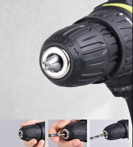 Taladro Percutor Inalambrico 2 Baterías Maleta Y Accesorios Color Azul