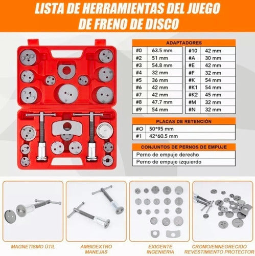 Juego De Herramientas Para Piston Caliper De Frenos 21 Pcs