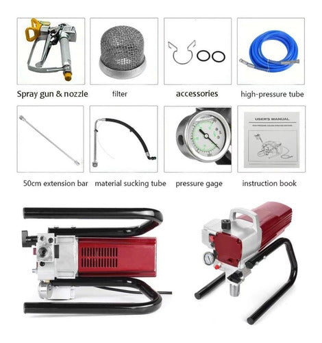Equipo Profesional De Pintura Airless 1.800w 2.3 Lpm 3200psi