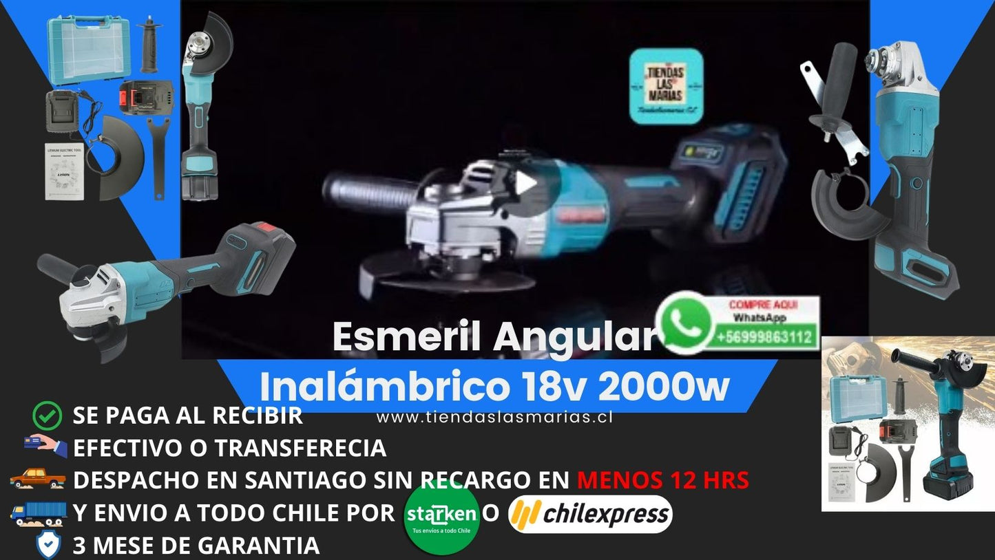 Esmeril Angular Inalámbrico 18v 2000w Bateria Cargador🔥🔥