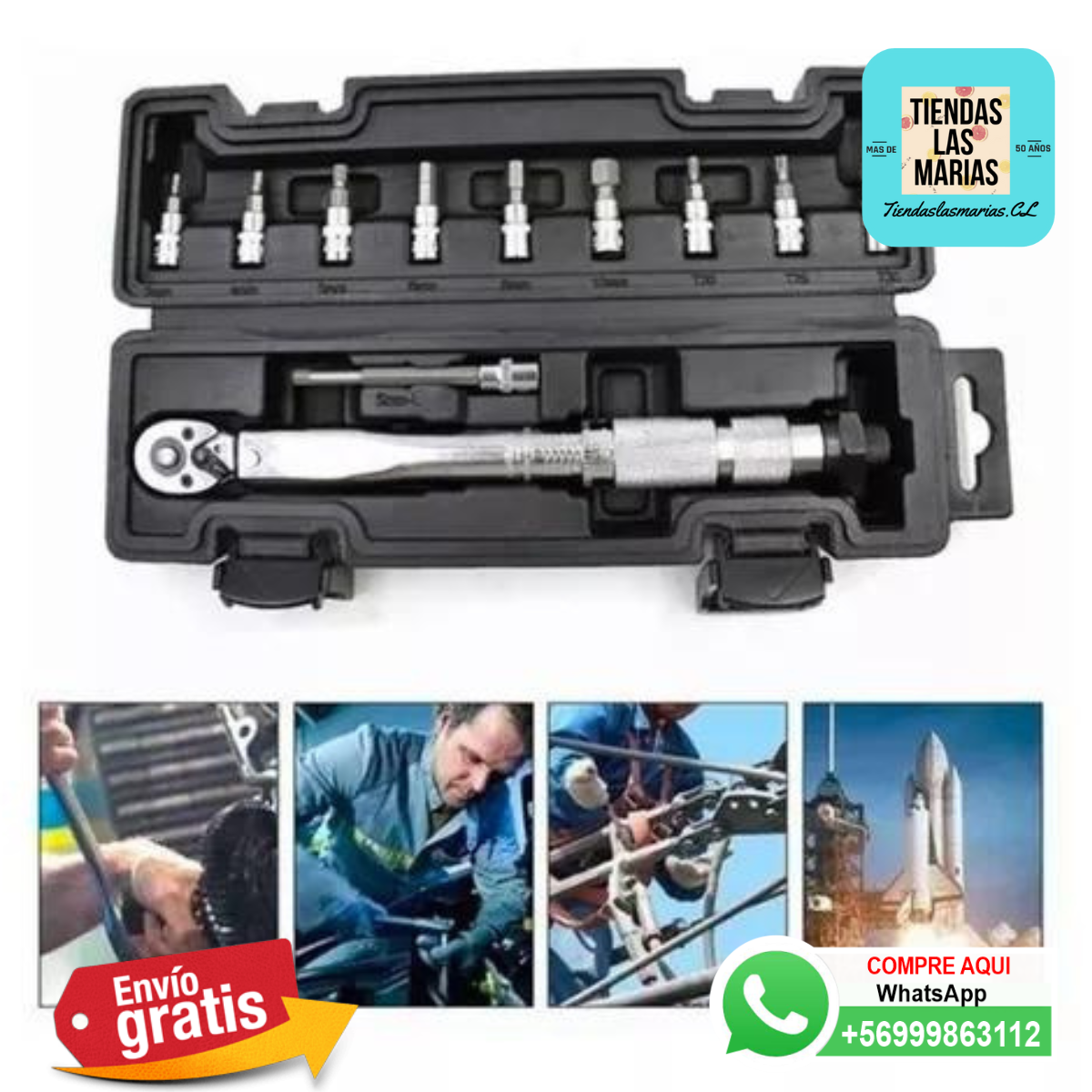 ¡Llave de torque 1/4" 5-25Nm!  Precisión garantizada  11 piezas ️ ¡Oferta imperdible! (OB)