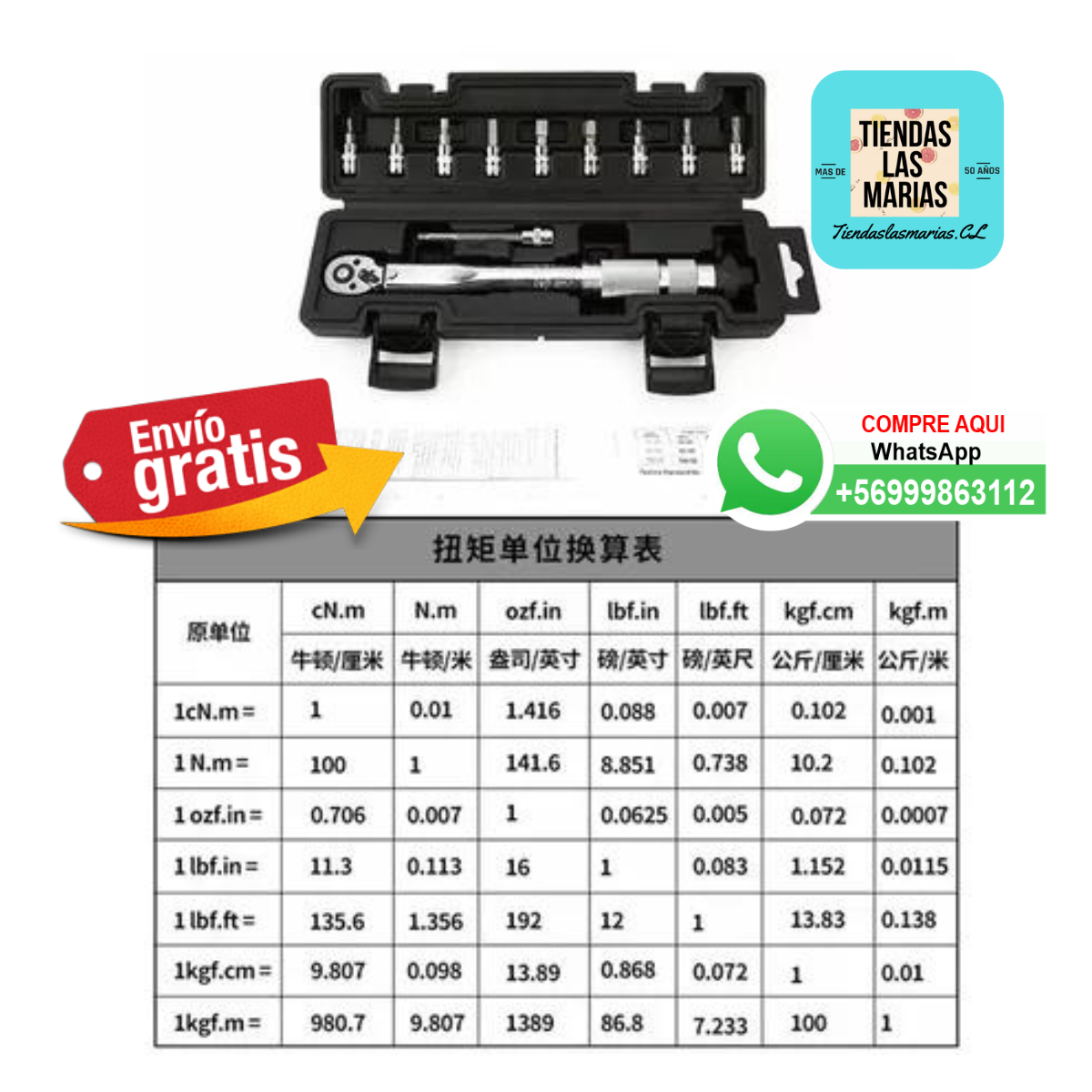 ¡Llave de torque 1/4" 5-25Nm!  Precisión garantizada  11 piezas ️ ¡Oferta imperdible! (OB)