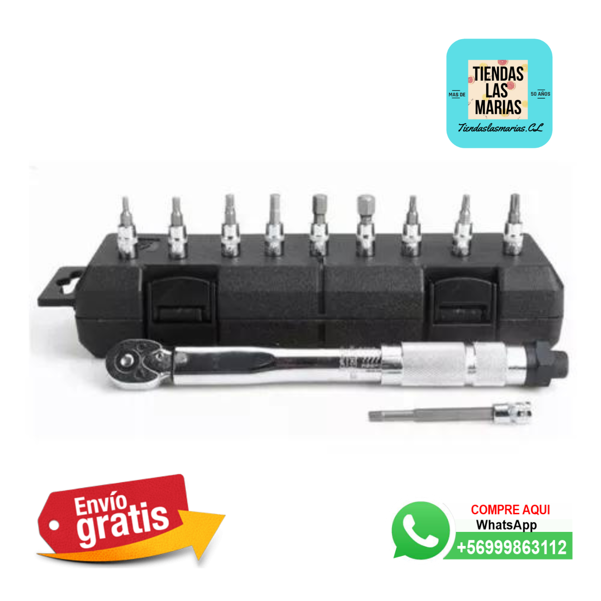 ¡Llave de torque 1/4" 5-25Nm!  Precisión garantizada  11 piezas ️ ¡Oferta imperdible! (OF)