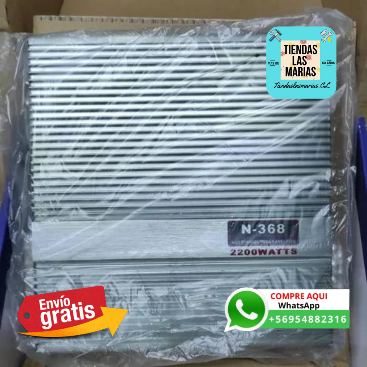 ¡Potencia tu música al máximo!  Amplificador Auto Estéreo 2 Canales 2200w 12v (OF)
