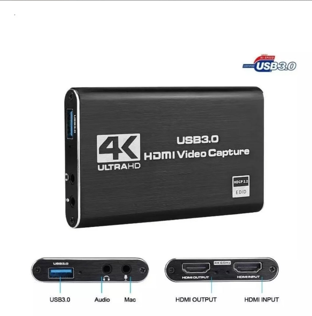 Capturadora De Video Audio Mic Usb 3.0 A 4k Ultra Hd