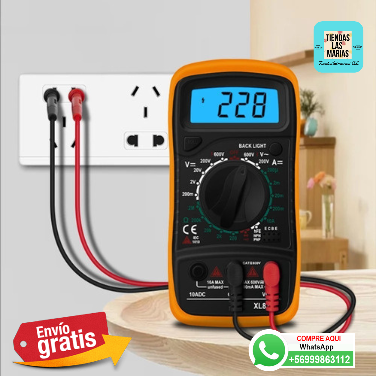 ¡Tester Digital Multifunción! Mide Amperaje, Voltaje, Ohms, Diodos y más! (OF)