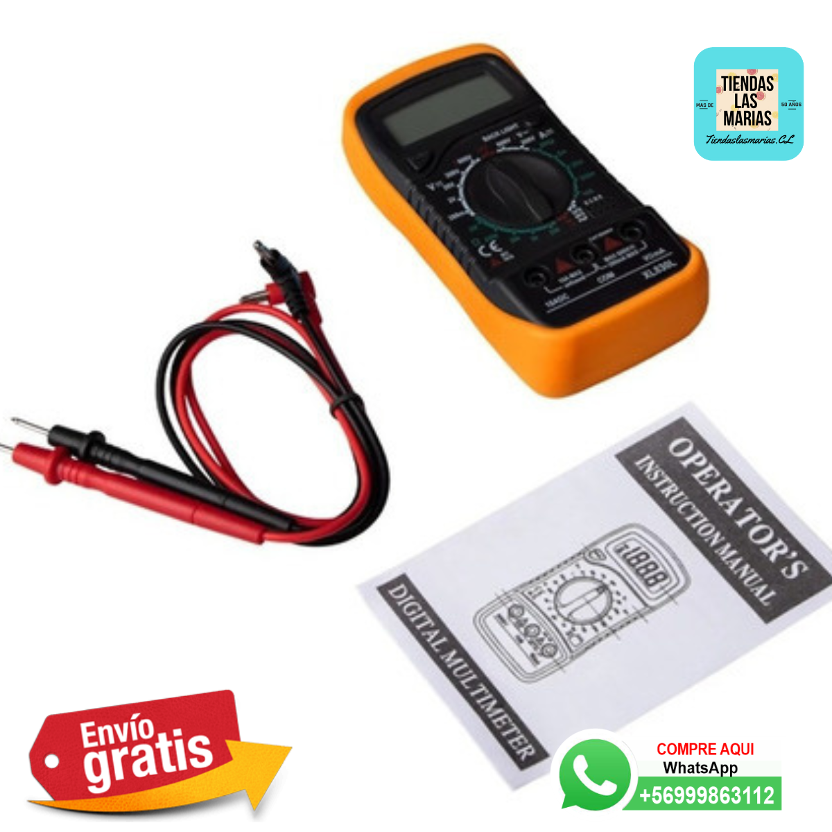 ¡Tester Digital Multifunción! Mide Amperaje, Voltaje, Ohms, Diodos y más! (OF)