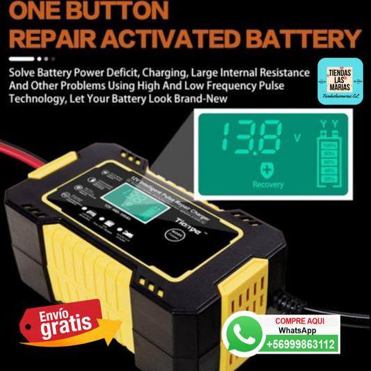 ¡Tu auto nunca más te dejará tirado! Cargador Batería Automóvil 12v 6a Lcd Carga Inteligente ⚡️ (OB)
