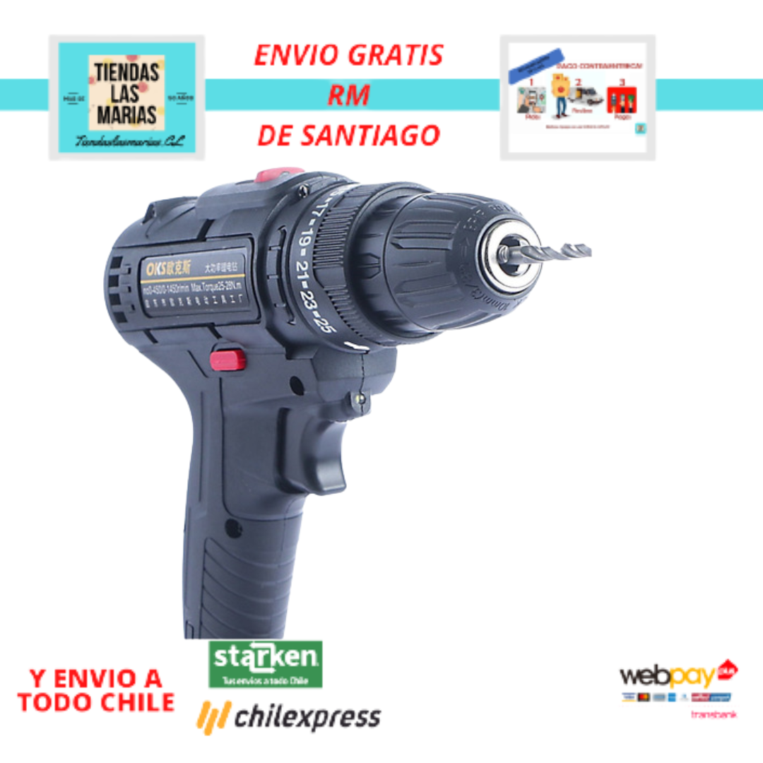 DISPONIBLE YA Taladro Atornillador 68v Inalambrico 2 Baterias 29 Accesorio (OF)
